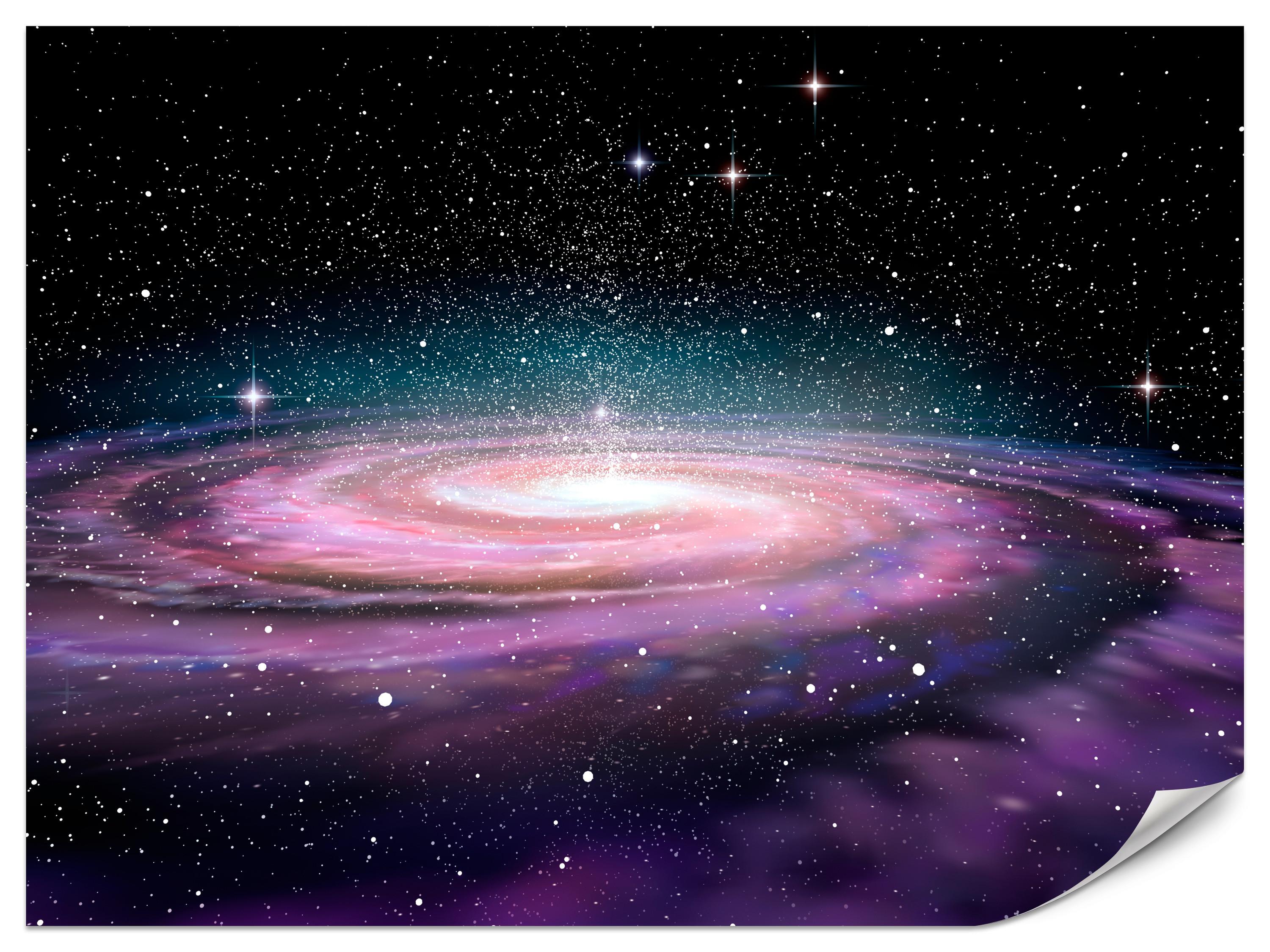 FOTOTAPETE für Jugendzimmer Spirale Sterne Galaxie Kosmos 450x315 - Violett/Schwarz, Papier (450/315cm) - Muralo