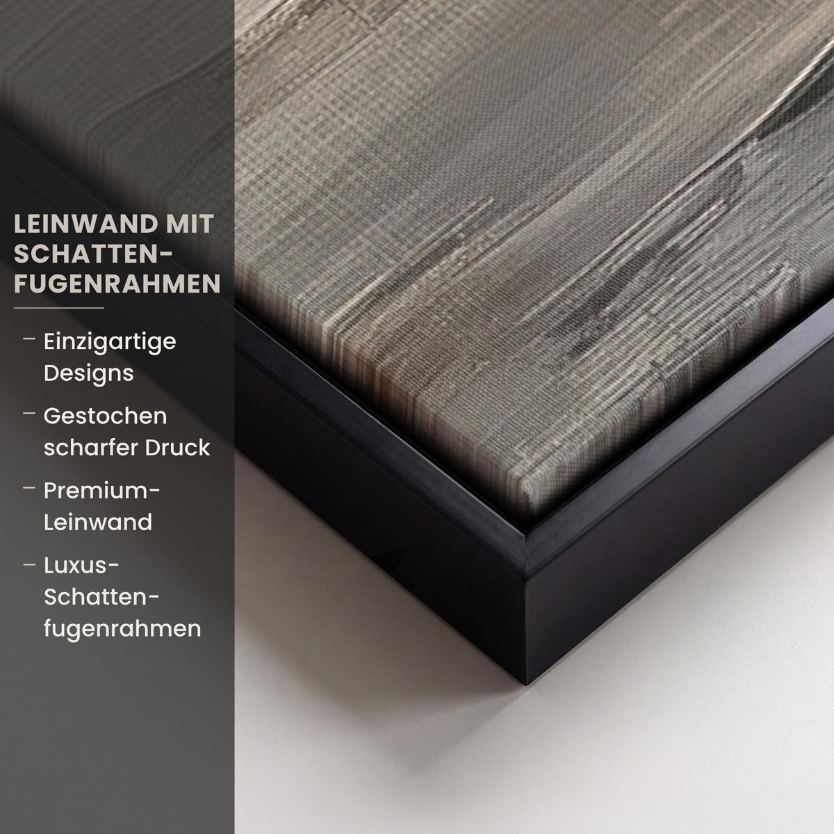 LEINWAND Bilder mit Rahmen - Segelschiff - Meer - Bewölkt - 90x60 - Creme, Textil (90/60cm) - MuchoWow