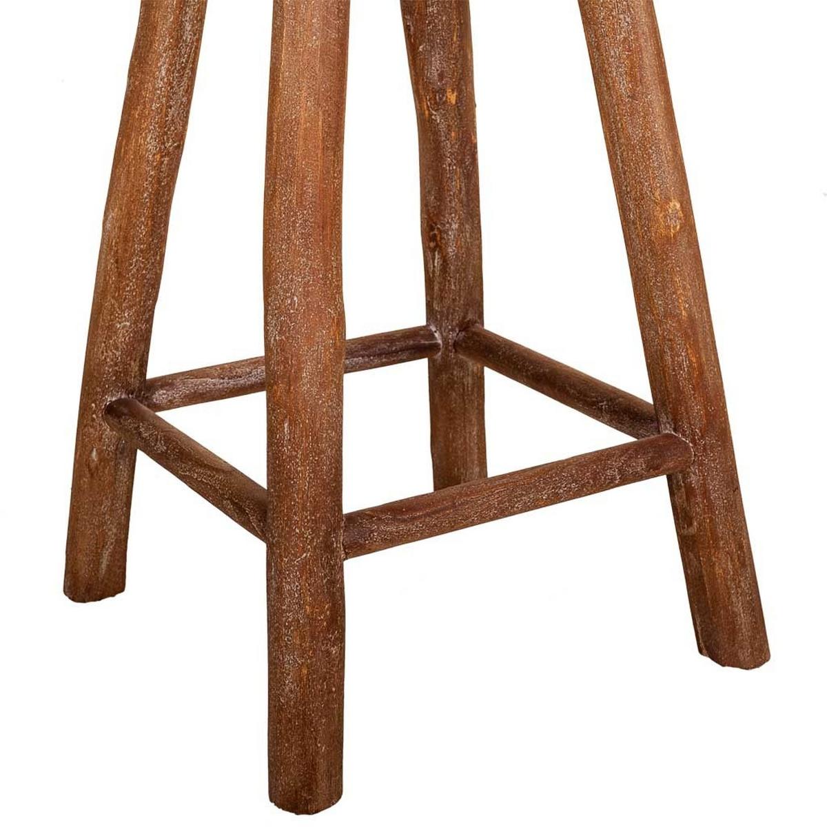 HOCKER, rot, 41x78cm - Braun, Holz (41/41/78cm) - Wanderlust