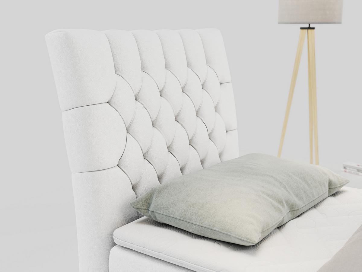 BOXBETT MILEN 90/200 Weiß Kunstleder - H3 - Links Seite - Weiß, Holz/Textil (90/200cm) - MKS