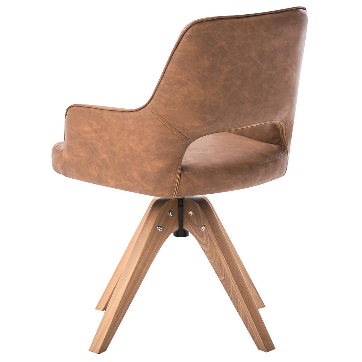 ESSZIMMERSTUHL drehbar Kunstleder Braun Moravia - Braun, Kunststoff (56/83/66cm) - Beliani