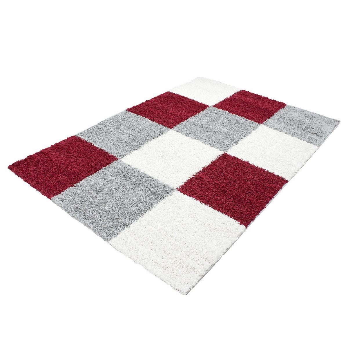 HOCHFLORTEPPICH RHEIN, kariert, Rot, 160 x 230 cm - Rot, Textil (230/160cm) - KADIMA DESIGN