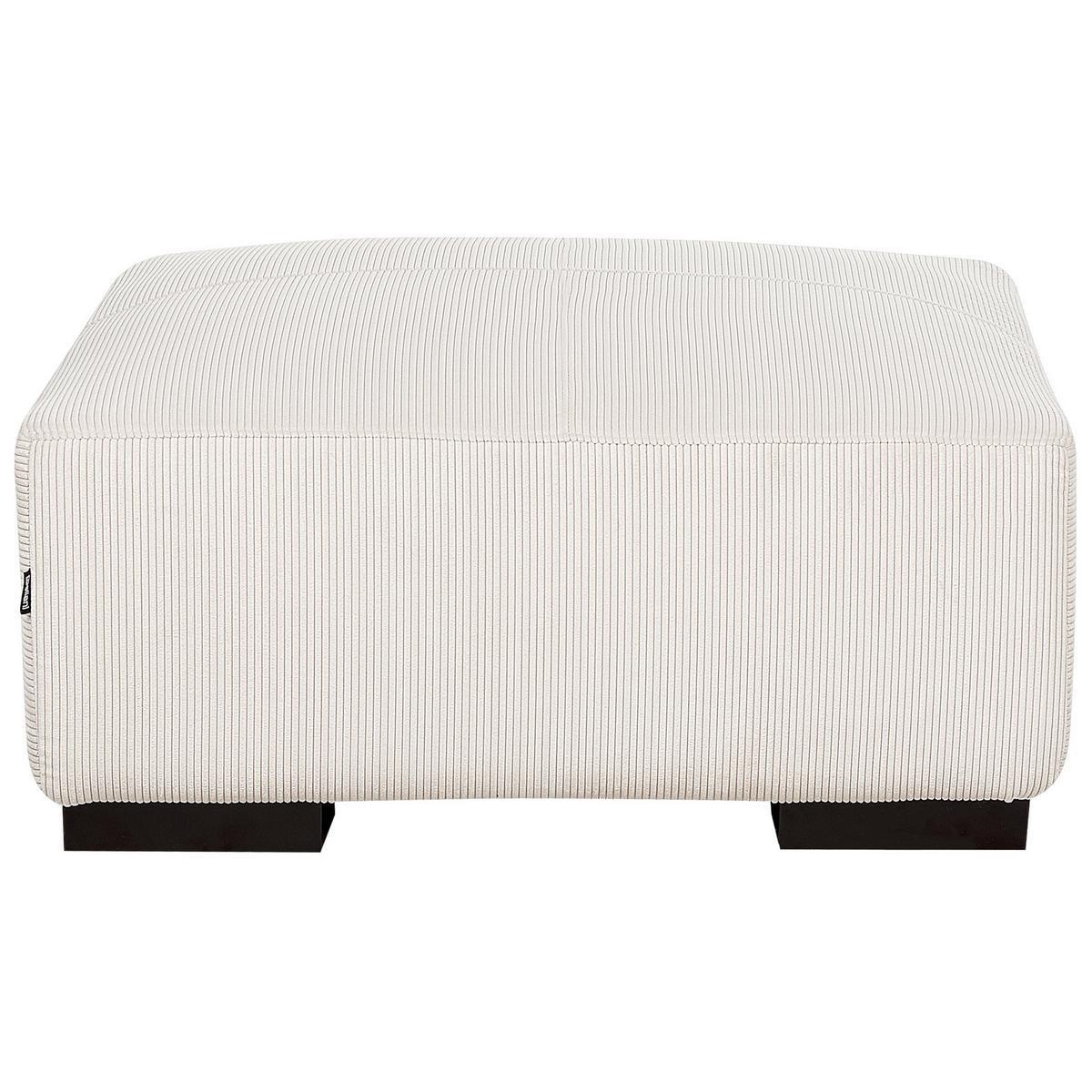 OTTOMANE Cord Cremeweiß Lungo - Creme, Textil (80/35/80cm) - Beliani