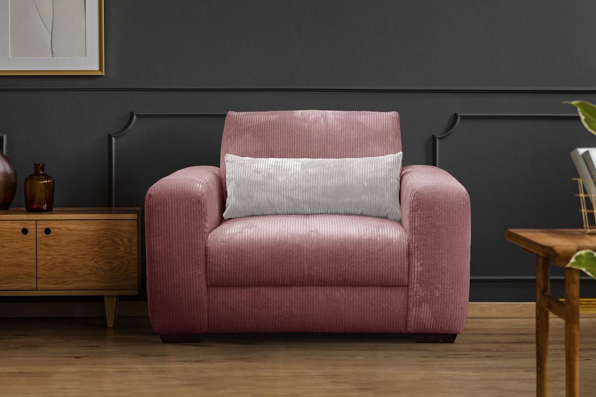 SESSEL OLI in Cordstoff altrosa - Altrosa, Holz/Textil (130/91/108cm) - Wozimo