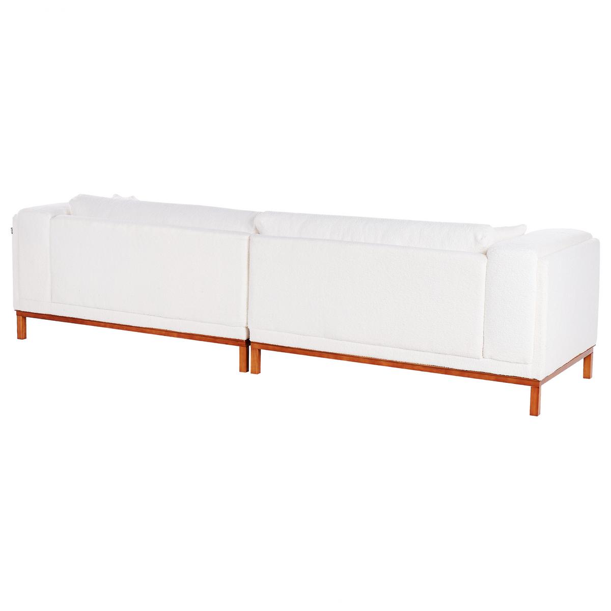 4-SITZER-SOFA Bouclé Cremeweiß Veng - Creme/Weiß, Textil (308/79/90cm) - Beliani