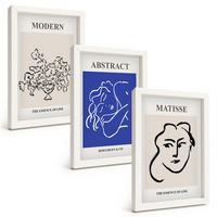 BILDER SET 3er Set - 20x30 cm Weißer Rahmen - Matisses moderne Plakate - Weiß, Kunststoff (20/30cm) - TULUP