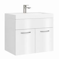 BADMÖBEL-SET Montreal 2 Teile Weiß Hochglanz - 60 x 35 x 51 cm - Weiß, Holz (60/51/35cm) - Badplaats
