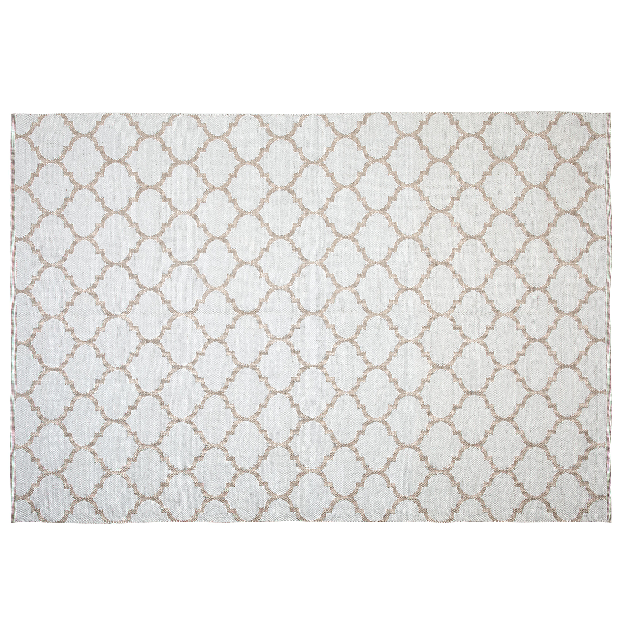 KURZFLOR-OUTDOOR-TEPPICH Aksu 200/140 cm - Weiß, Kunststoff (140/200cm) - Beliani