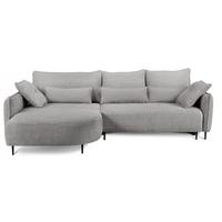 ECKSOFA Oblivio Grau Chenille - Schwarz/Grau, Textil/Metall (285/200cm) - Selsey