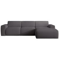 ECKSOFA Bouvi Dunkelgrau rechts - Dunkelgrau/Schwarz, Kunststoff/Textil (165/310cm) - Selsey
