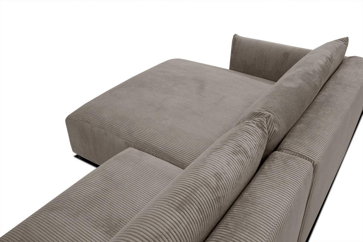 ECKSOFA TAUER 5-Sitzer, taupe - Taupe/Schwarz, Holzwerkstoff/Kunststoff (174/292cm) - Wozimo