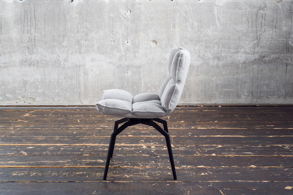 ESSZIMMERSTUHL BARO Grau Webstoff Drehbar (360°) (1er-Set) - Grau, Kunststoff/Textil (54/86/65cm) - KAWOLA