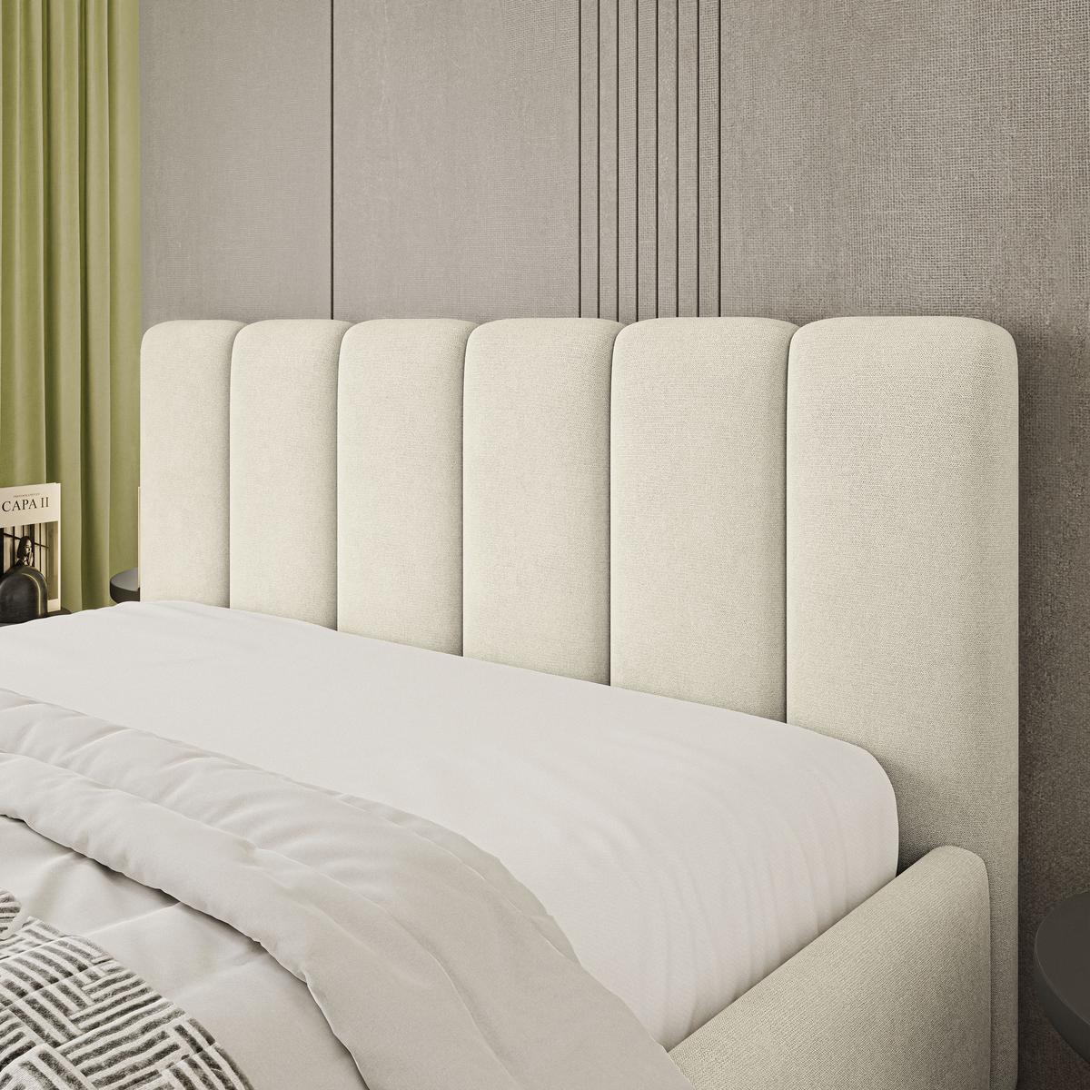 POLSTERBETT ATTORA SR 140x200 cm mit Bettkästen - Creme - Creme, Holz (140/200cm) - MASSENO
