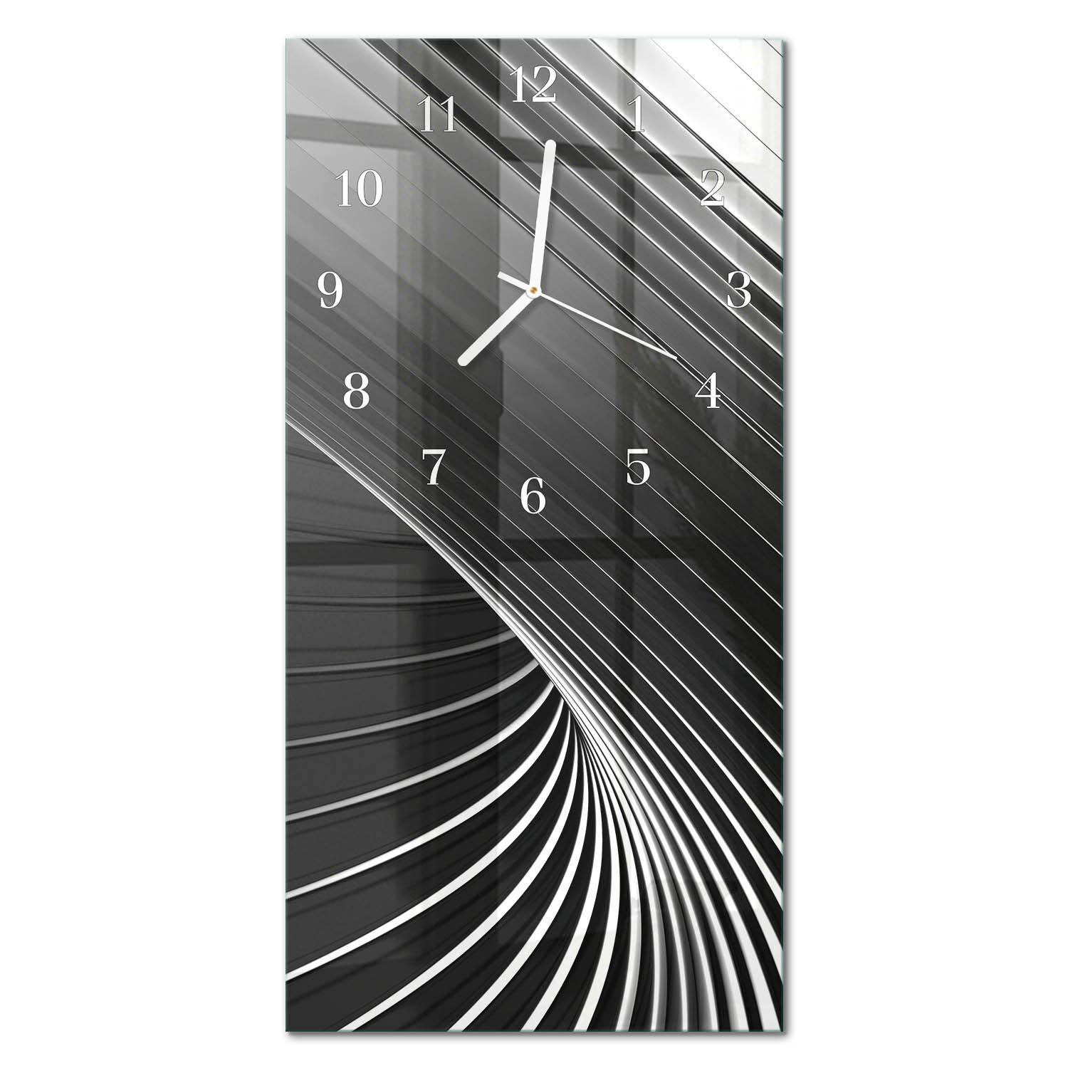 WANDUHR aus Glas 30x60 cm - Abstraktion - Schwarz, Glas (30/60/0.4cm) - TULUP