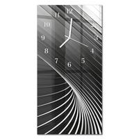 WANDUHR aus Glas 30x60 cm - Abstraktion - Schwarz, Glas (30/60/0.4cm) - TULUP