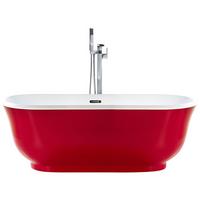 BADEWANNE FREISTEHEND 77x170x61 cm rot Tesoro - Rot, Kunststoff (77/61/170cm) - Beliani