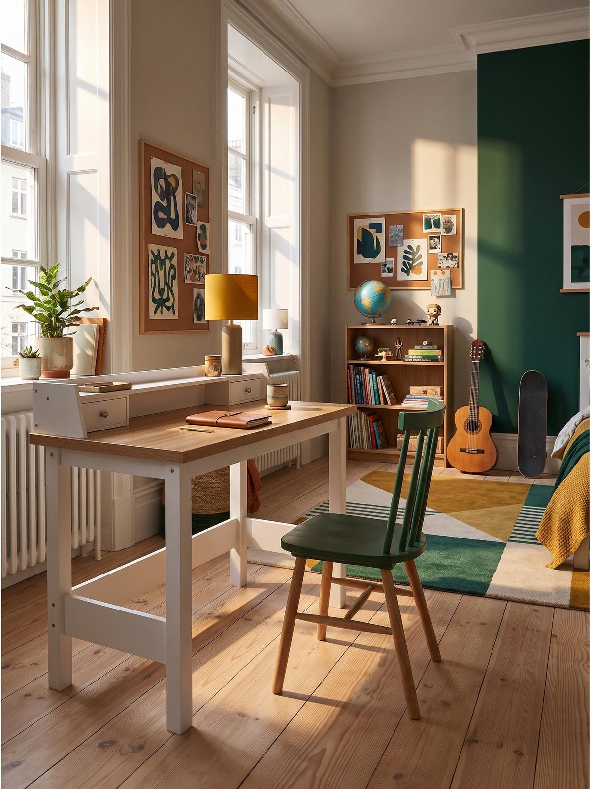 SCHREIBTISCH GENUA, MDF, Natur-Weiß, 106 x 53 x 90 cm - Weiß, Holzwerkstoff/Metall (53/106/90cm) - KADIMA DESIGN