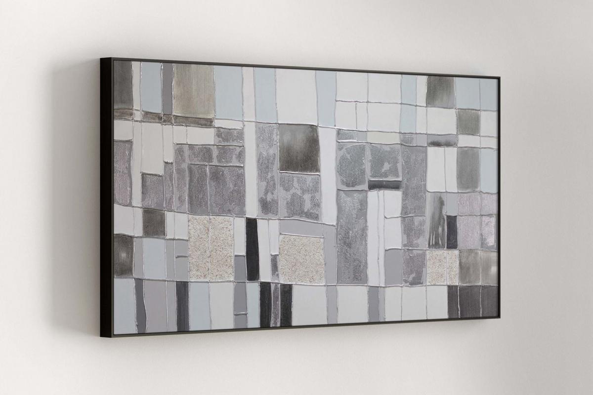ACRYLBILD HANDGEMALT 120/60 cm - Grau, Holz/Textil (120/60cm) - KUNSTLOFT