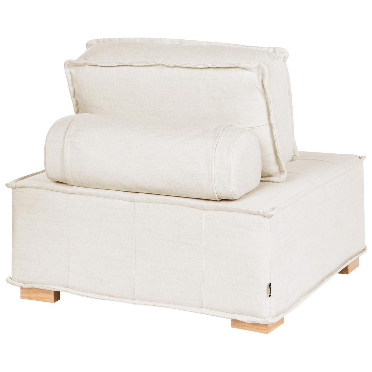 3-SITZER-MODULSOFA Stoff Cremeweiß Tibro - Creme, Textil (300/82/100cm) - Beliani