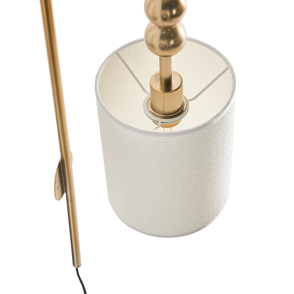 WANDLAMPE Messing Loky - Messingfarben/Weiß, Metall (18/78/18cm) - Beliani