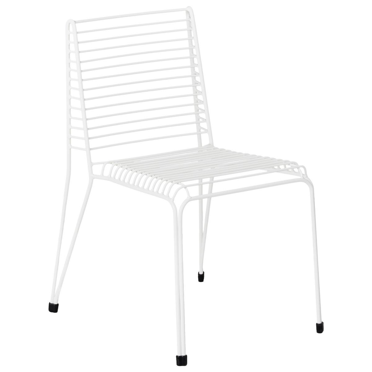 GARTENSTUHL 2er-Set Metall Weiß Chieve - Weiß, Metall (49/80/57cm) - Beliani