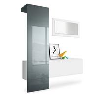 GARDEROBE Carlton Paneel in Grau Hochglanz - Grau, Holzwerkstoff (156/193/35cm) - Vladon