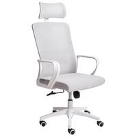 BÜROSTUHL Hellgrau Monarch - Hellgrau/Weiß, Textil (46/110/62cm) - Beliani