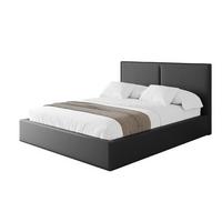 POLSTERBETT mit Bettkasten und Lattenrost, Boxbett ohne Matratze - VANTO 180x200 Schwarz Kunstleder - Schwarz Hochglanz, Holzwerkstoff/Textil (180/200cm) - ALTDECOR