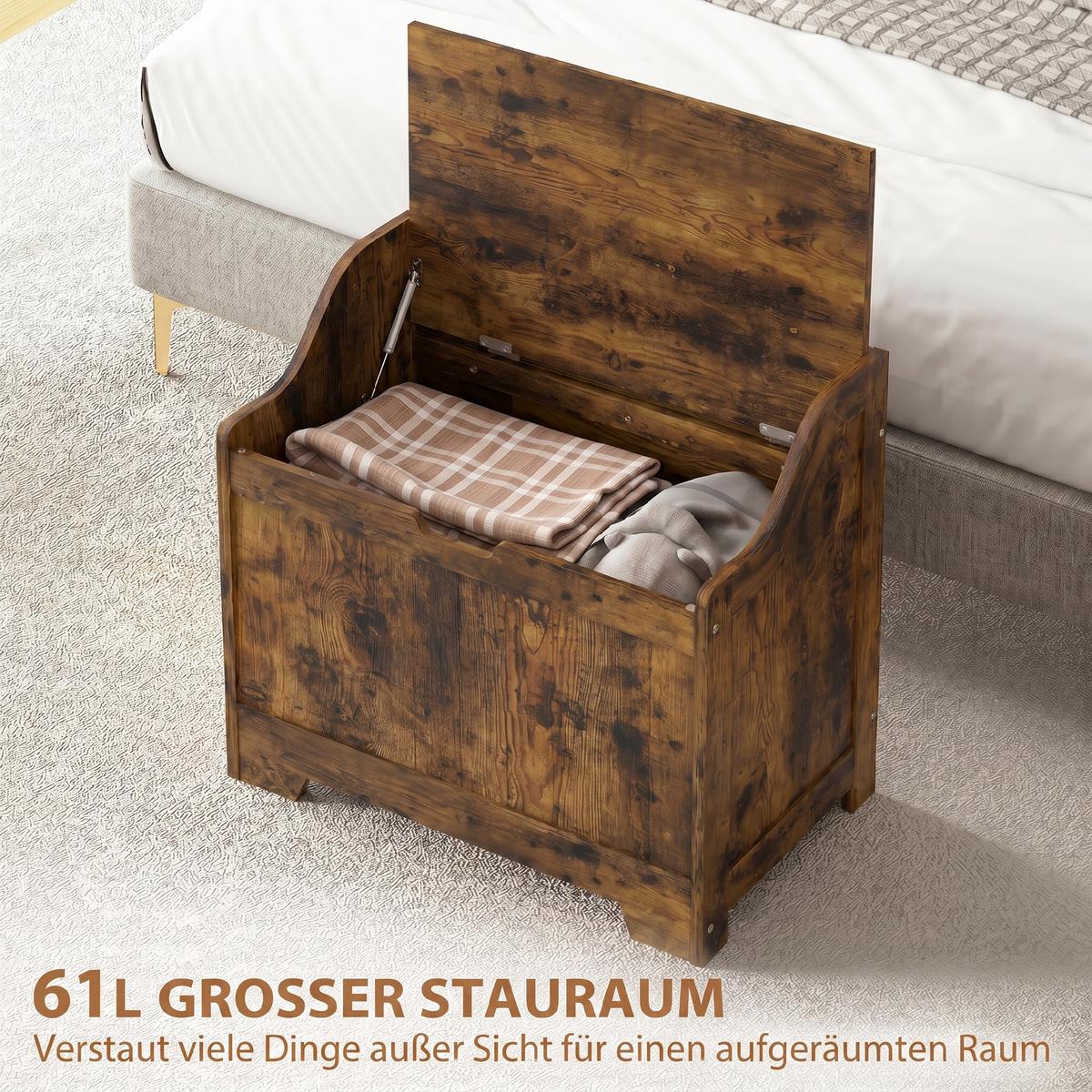 AUFBEWAHRUNGSTRUHE MDF Rustikal-Braun - Braun, Holzwerkstoff (38/56/56.5cm) - HOMCOM