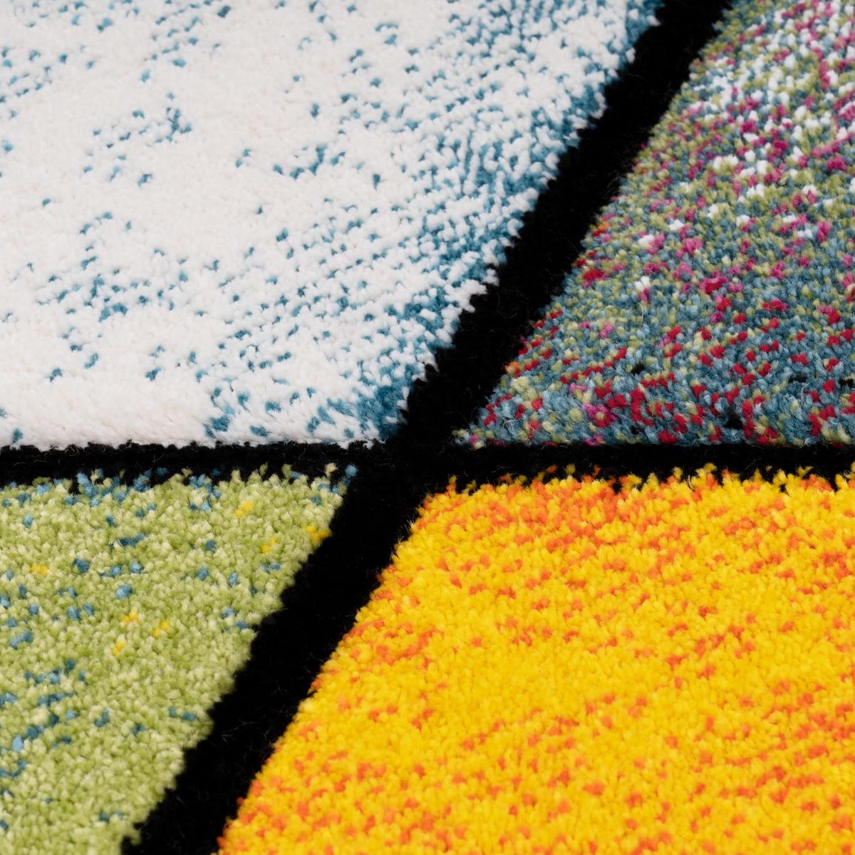 KURZFLORTEPPICH, mit Rautenmuster, aus Polypropylen, Mehrfarbig, 120 x 170 cm - Multicolor, Textil (170/120cm) - KADIMA DESIGN