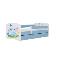 KINDERBETT Elefant mit Schublade und Matratze 180/80 - Blau, Holzwerkstoff (80/180cm) - RAUMHIRSCH FURNITURE