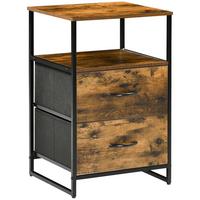 KOMMODE aus Stoff mit 2 Schubladen, Rustikal-Braun - Braun, Textil (40/70.5/45cm) - HOMCOM