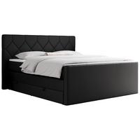BOXSPRINGBETT KING EIGAR 200/200 Schwarz Kunstleder - H4 - Schwarz, Holz/Textil (200/200cm) - MKS