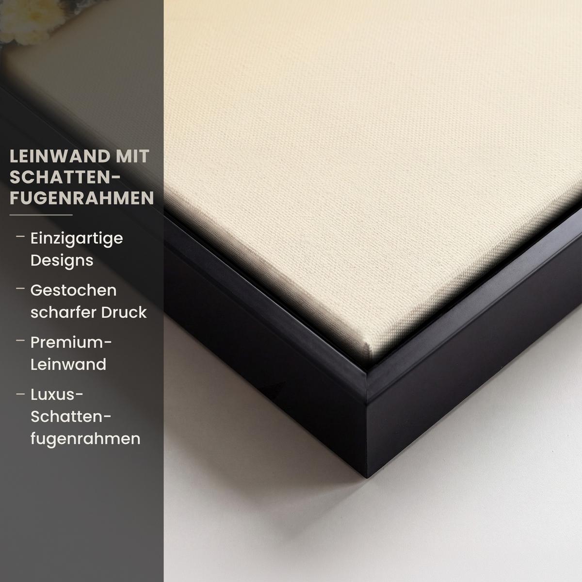 LEINWAND Bilder mit Rahmen - Eier - Kaninchen - Pastellfarbtöne - 40x60 - Hellgelb, Textil (40/60cm) - MuchoWow