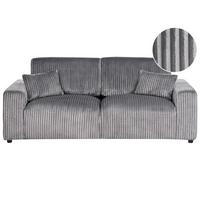3-SITZER-SOFA Cord Grau Sandora - Grau, Textil (216/87/98cm) - Beliani