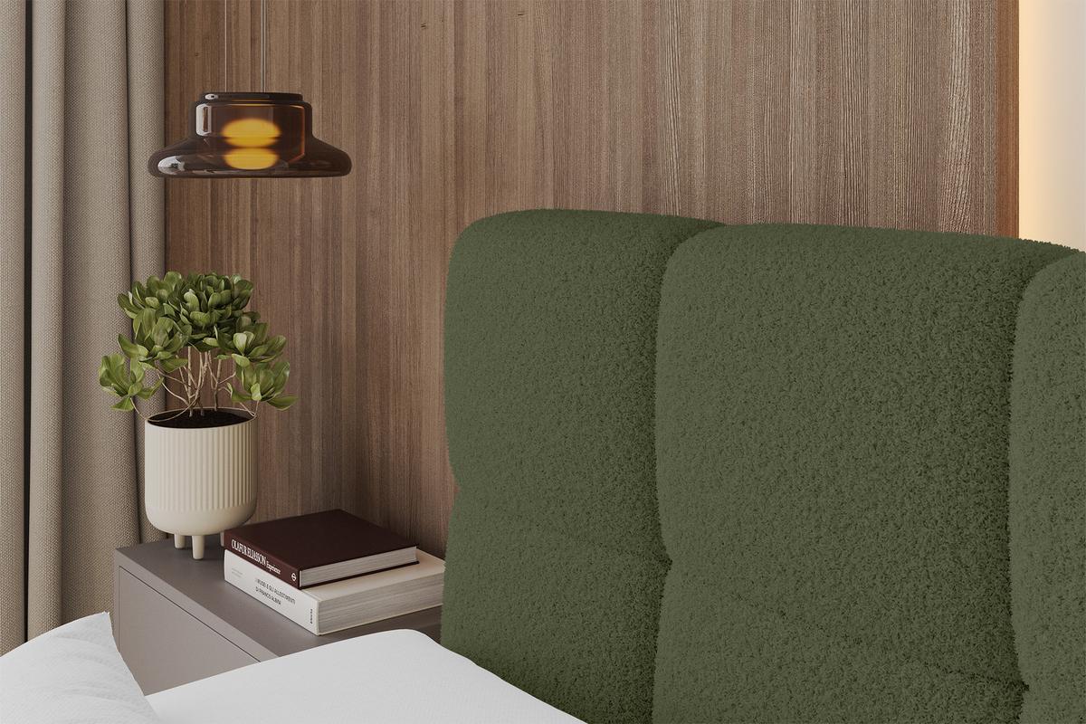 BOXBETT mit Matratze H4 - FAMA-Z - 160x200 cm Grün Quelle - Grün, Holzwerkstoff - ALTDECOR