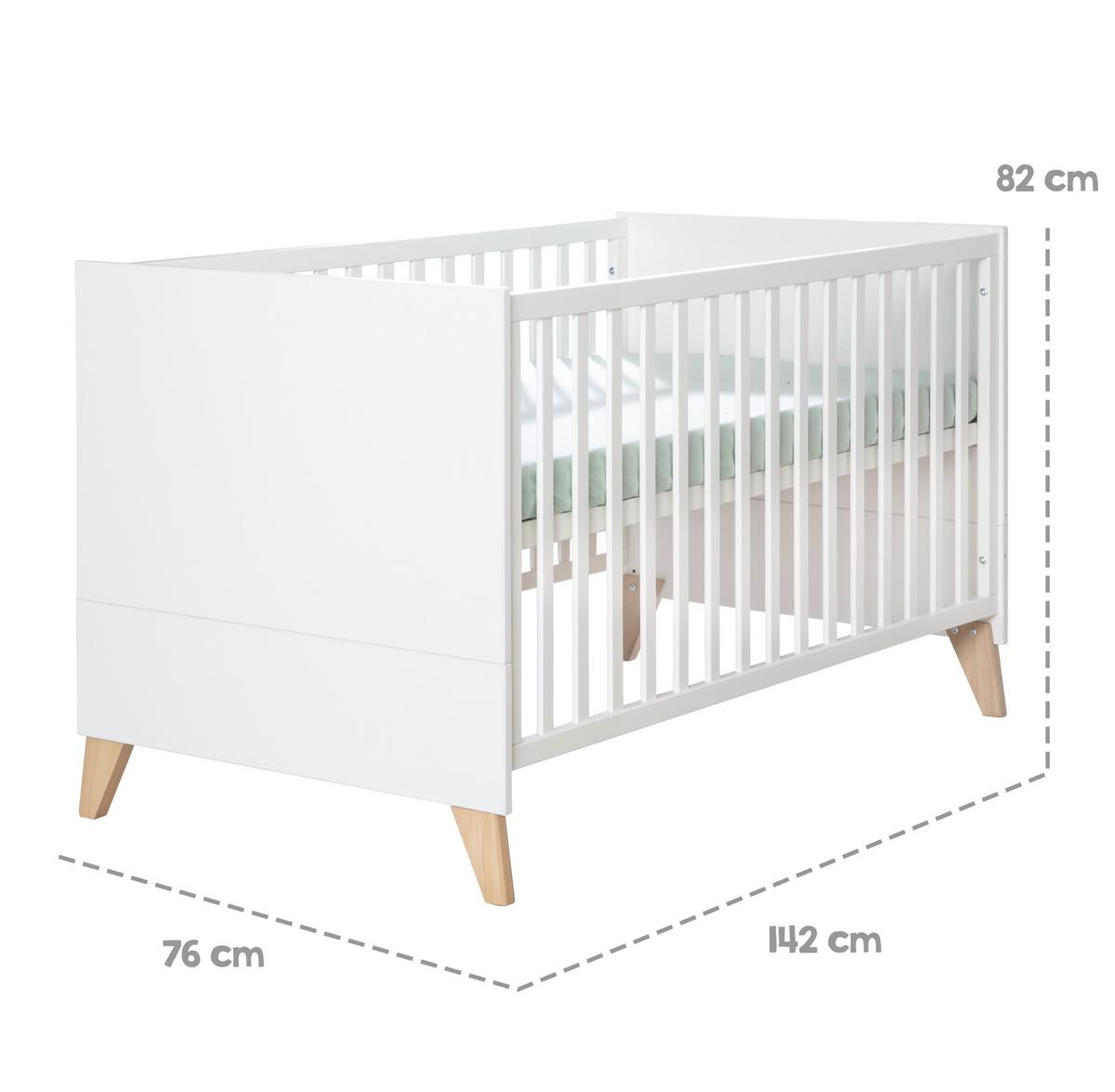 BABYZIMMER Leon 3-teilig I - Weiß, Holz (1/1/1cm) - Roba
