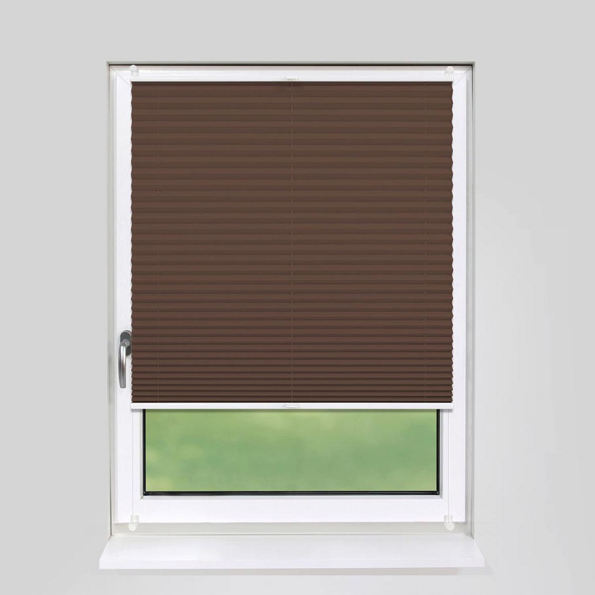 PLISSEE Basic 70 x 210cm Klemmfix ohne Bohren - Braun, Textil (70/210cm) - Deco-Raum