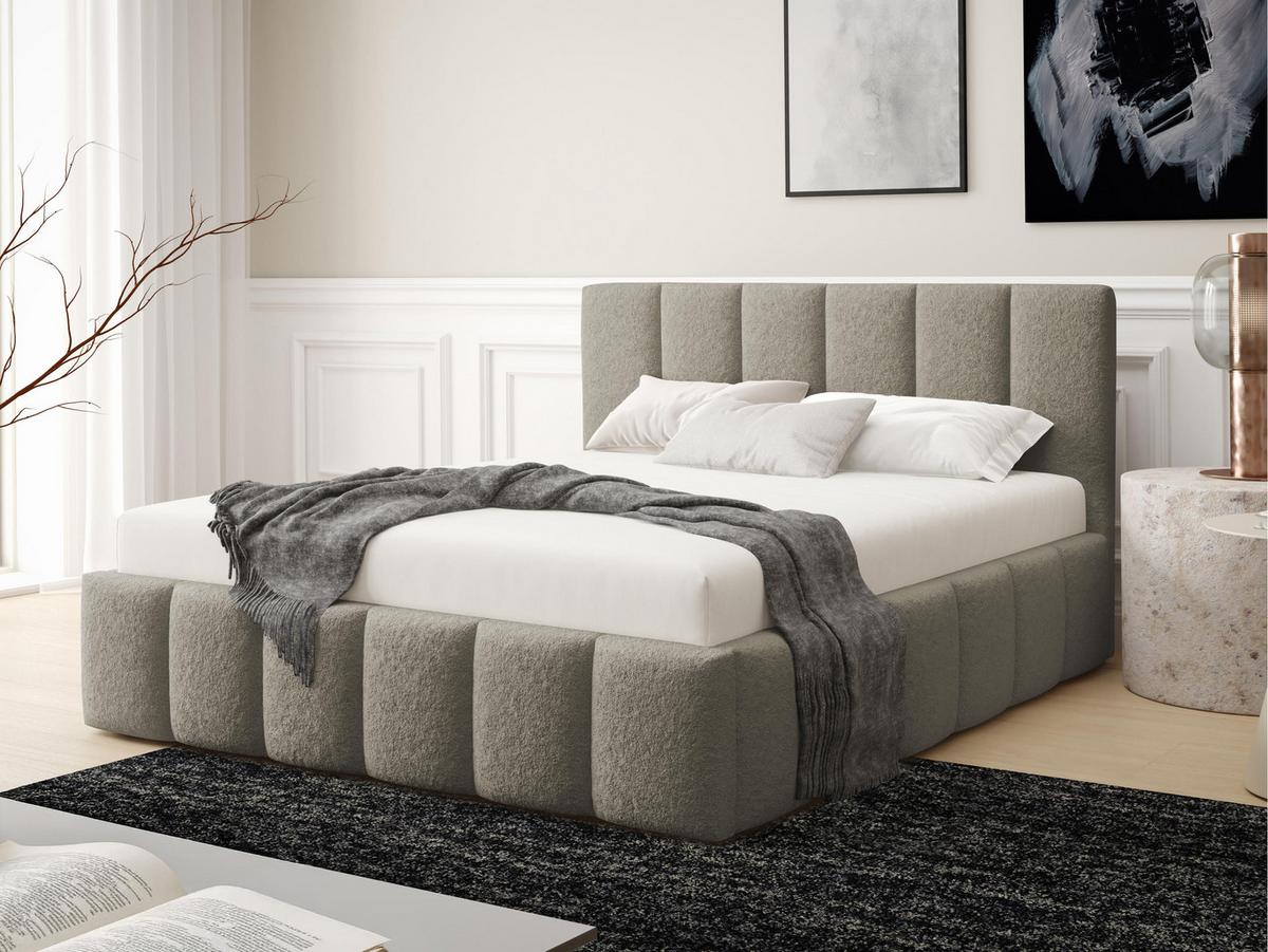 POLSTERBETT Lunaro - Hellbraun, Holz/Textil (140/200cm) - MIRJAN24