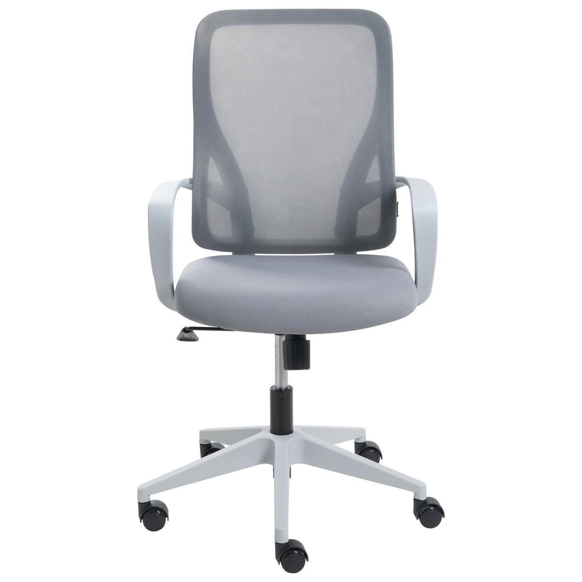 BÜROSTUHL Hellgrau Luma - Hellgrau/Grau, Textil (60/98/60cm) - Beliani