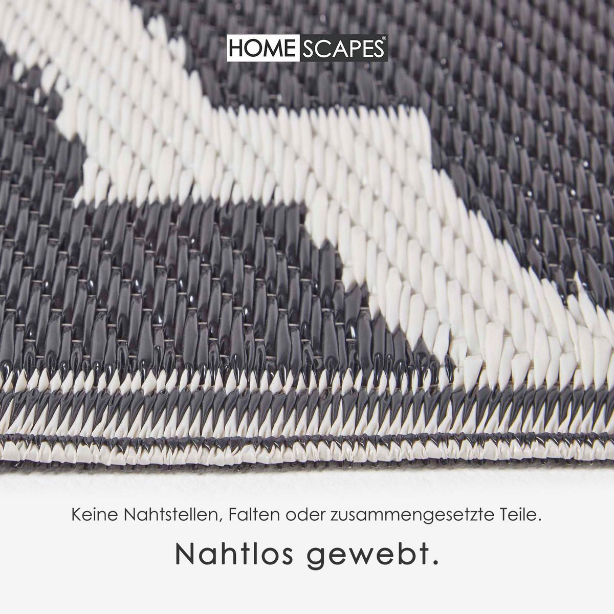 OUTDOORTEPPICH Nola, geometrisch gemustert 150/240 cm - Schwarz, Kunststoff (150/240cm) - Homescapes