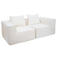 2ER-SOFA Cremeweiß - Weiß, Textil (194/63/97cm) - MCW