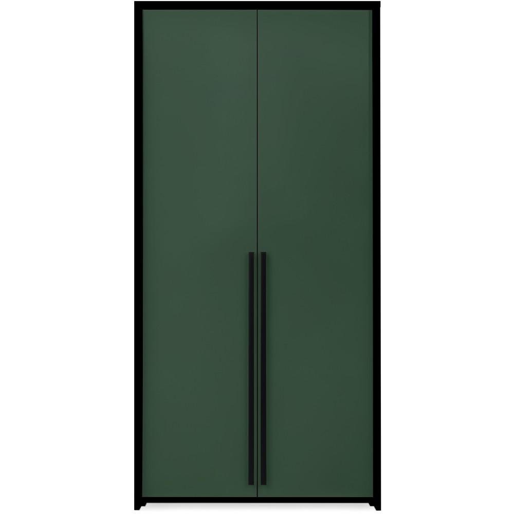 DREHTÜRENSCHRANK Giana mit 2 Türen, 105 cm, Flaschengrün - Dunkelgrün, Holzwerkstoff (105/217/65cm) - Beautysofa