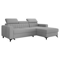 ECKSOFA Milano, Seite: Rechts 2R+LC - Hellgrau/Schwarz, Holz/Textil (172/236cm) - MIRJAN24