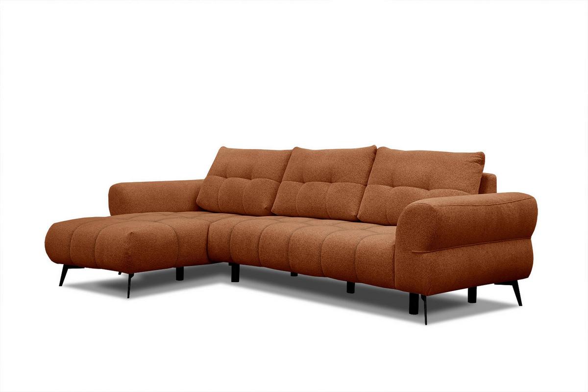 ECKSOFA SALVINI 4-Sitzer, dunkelorange - Dunkelorange/Schwarz, Holzwerkstoff/Textil (158/292cm) - Wozimo