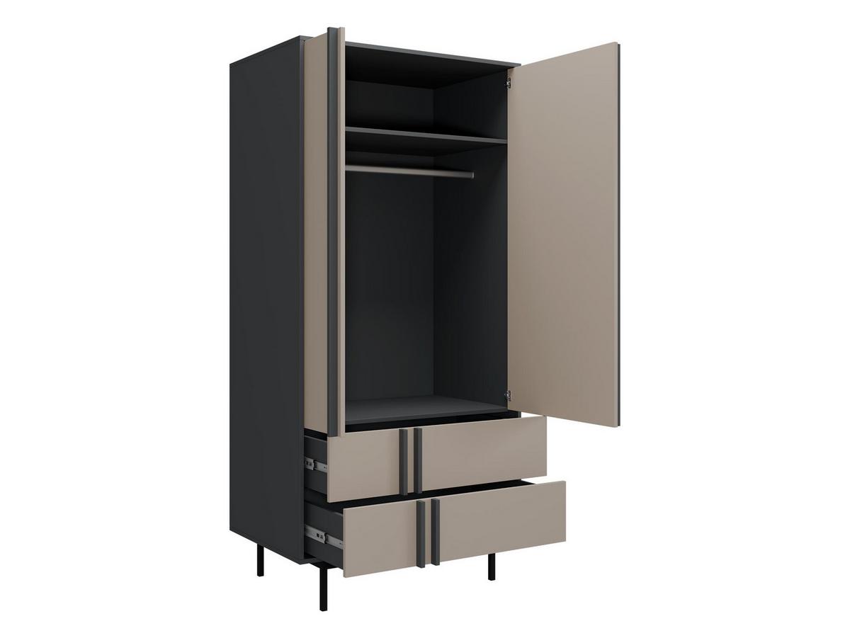 DREHTÜRENSCHRANK Alsy 2D2S AL01 - Eichefarben/Anthrazit, Holzwerkstoff/Kunststoff (93/195/60cm) - MIRJAN24