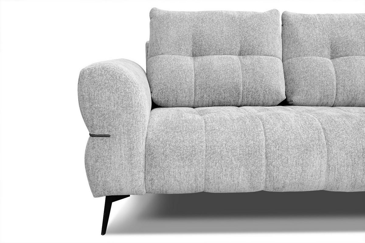 SOFA SALVINI 2,5-Sitzer, hellgrau - Hellgrau/Schwarz, Holzwerkstoff/Textil (176/88/99cm) - Wozimo