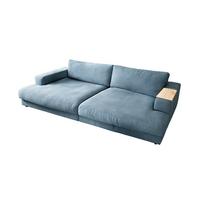 BIG SOFA XL MIT TABLETT MADELINE Petrol Webstoff - Petrol/Schwarz, Kunststoff/Textil (290/85/190cm) - KAWOLA