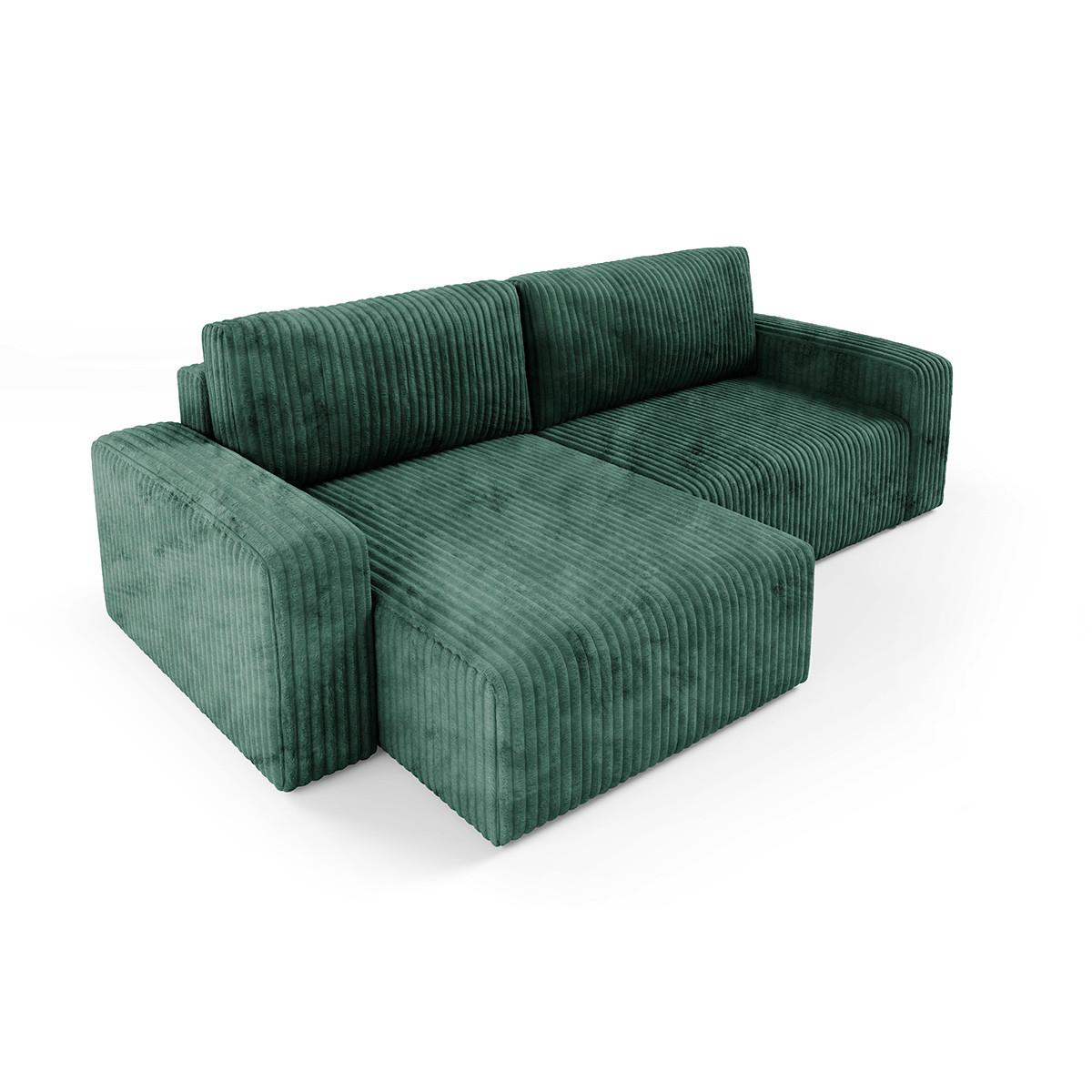 ECKSOFA Angela 3 Sitzplätze Tannengrün - Grün, Holz (252/149cm) - Petits-meubles