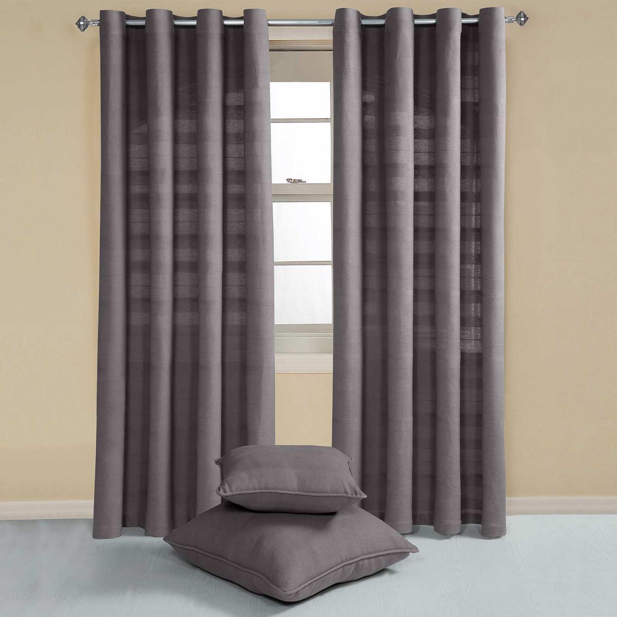 ÖSENVORHANG Rajput blickdicht 2er-Set, 167/228 cm - Grau, Textil (167/228cm) - Homescapes